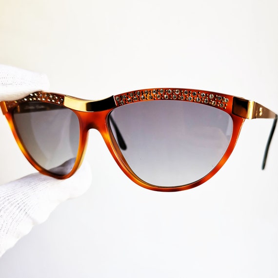 SANDRA GRUBER vintage sunglasses rare oval gold w… - image 3