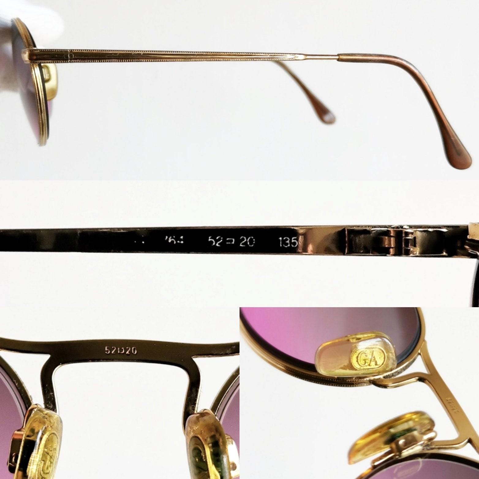 ARMANI ヴィンテージサングラス オーバル ゴールドフレーム パープル 