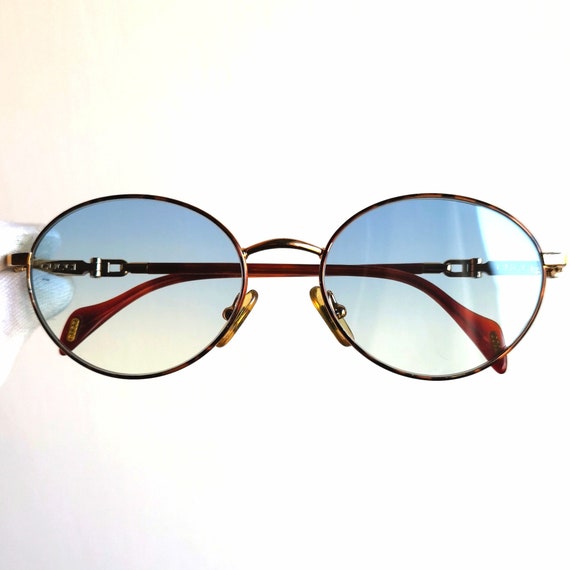 GUCCI round sunglasses vintage oval gold tortoise… - image 3