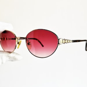 DIOR vintage Sunglasses rare oval gold tortoise brown Christian Migos Rihanna Kylie Jenner small tiny 3556 hype frame red pink lens 90s y2k