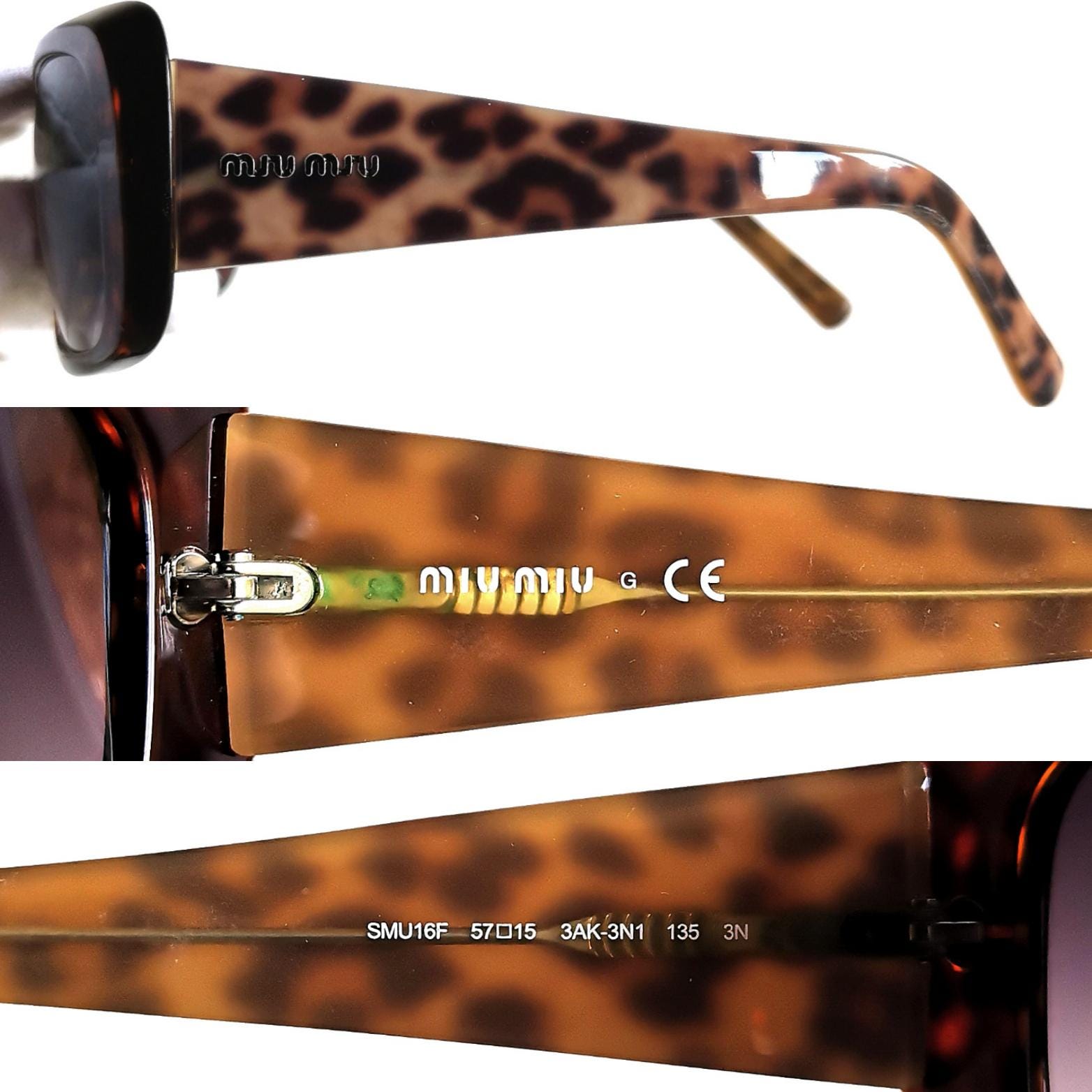 Miu Miu SMU 14G 3AK 3N1 135 brown leopard print sunglasses MIU MIU SUNGLASSES SMU51G 7FS-3N1 Shield Gold And Tortoise  main image 2