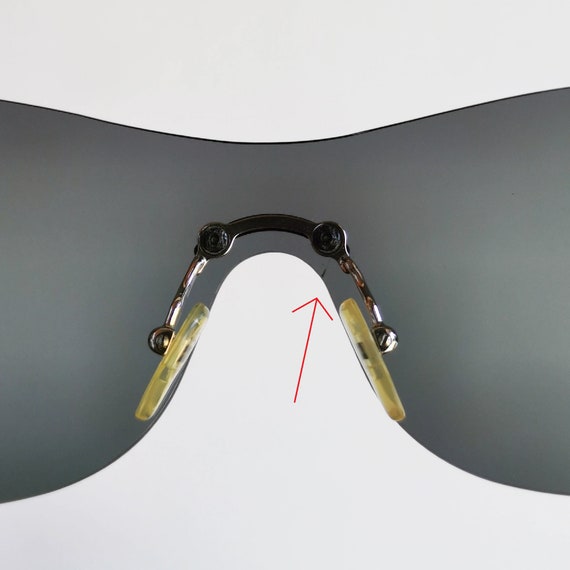 GUCCI vintage sunglasses rare gray silver clear m… - image 6