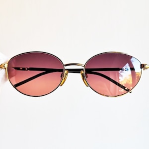 BVLGARI vintage sunglasses rare oval gold blue small Bad Bunny Migos Rihanna designer hype drop 208 goth frame new purple pink lens 90s y2k