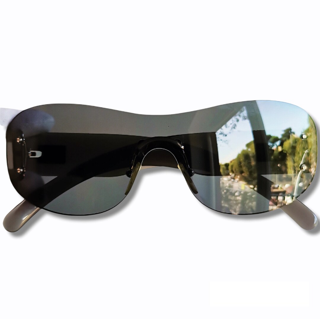 GUCCI Vintage Sunglasses Rare Gray Silver Clear Mask GG2448 GUCCI Vintage Sunglasses Rare Gray Silver Clear Mask GG2448