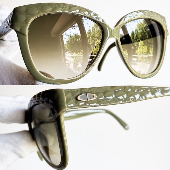 DIOR vintage sunglasses rare squared pistachio gr… - image 3