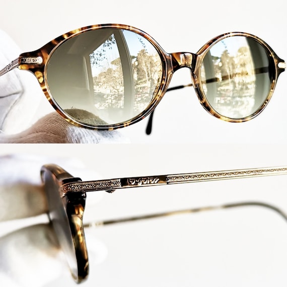 BYBLOS oval vintage sunglasses rare gold tortoise… - image 3