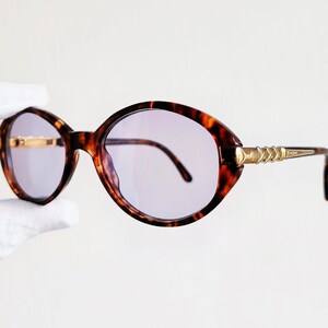 YVES SAINT LAURENT vintage Ysl Sunglasses rare oval tortoise brown gold frame 5075 y506 steampunk goth Tupac Migos Rihanna 90s lilac lens