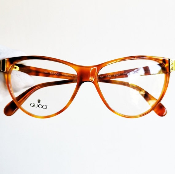 GUCCI vintage Eyewear rare eyeglasses oval gold b… - image 1