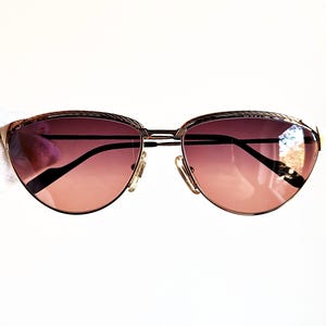 TIFFANY 23K Gold Plated vintage sunglasses rare filled frame oval rope T47 Migos Rihanna Kylie Jenner Lady Gaga new pink purple lens NOS 90s