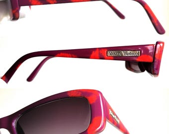 VIVIENNE WESTWOOD Vintage Sunglasses Purple Red Lipstick Mark