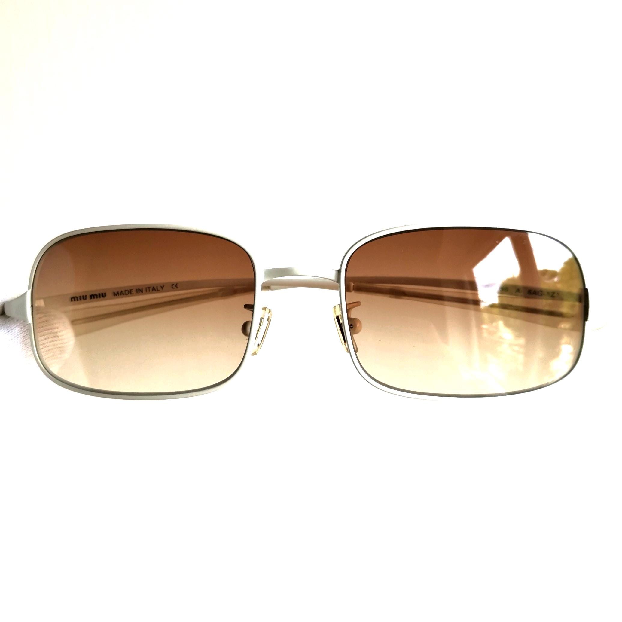 MIU MIU Vintage Sunglasses White Rectangular Squared SMU56 