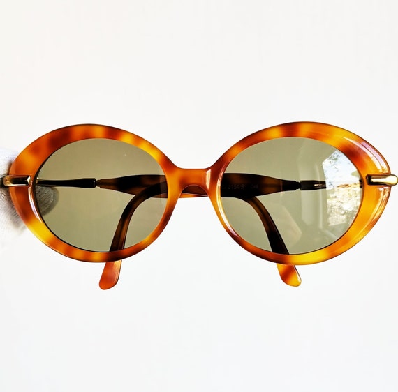 GUCCI vintage sunglasses rare oval round tortoise… - image 1