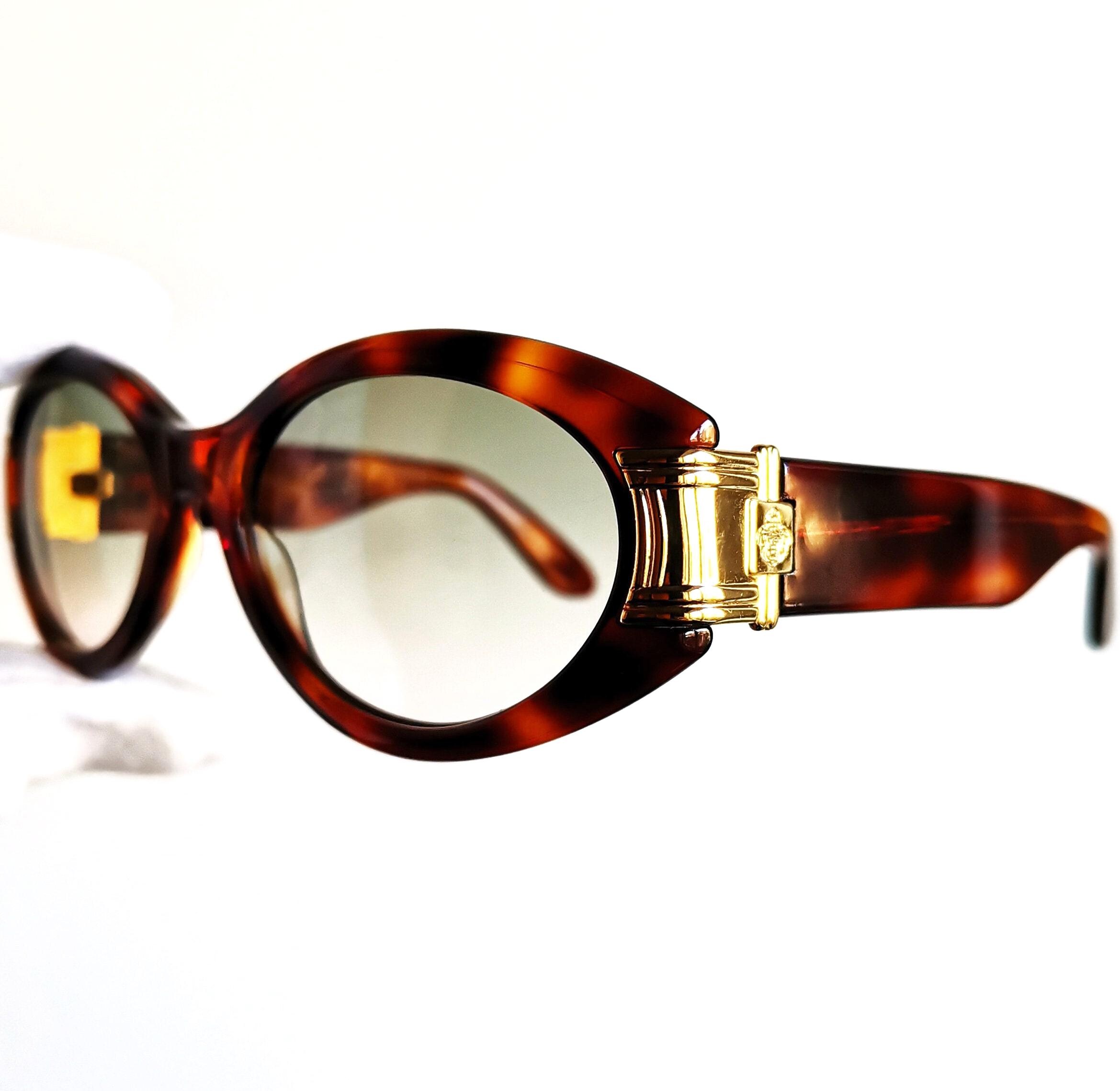 Vintage Sunglasses Oval Brown Gold Egon VON FURSTENBERG 