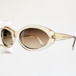 Lunettes de soleil vintage rares et transparentes POLO RALPH LAUREN, monture ovale transparente 906/s wr7, designer Migos Rihanna Lady Gaga des années 90 y2k, nouvelle lentille grise