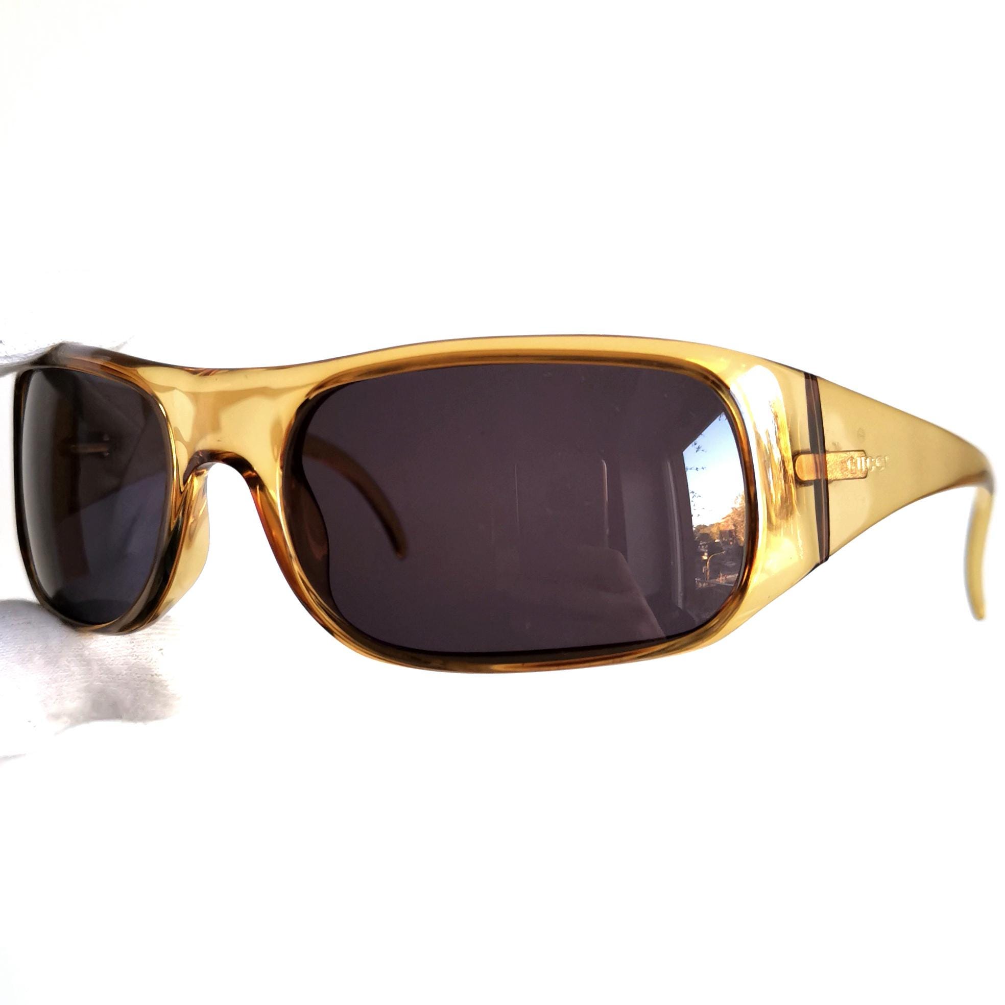 GUCCI Vintage Suglasses Yellow Clear Orange Gold GG1430/S Oval