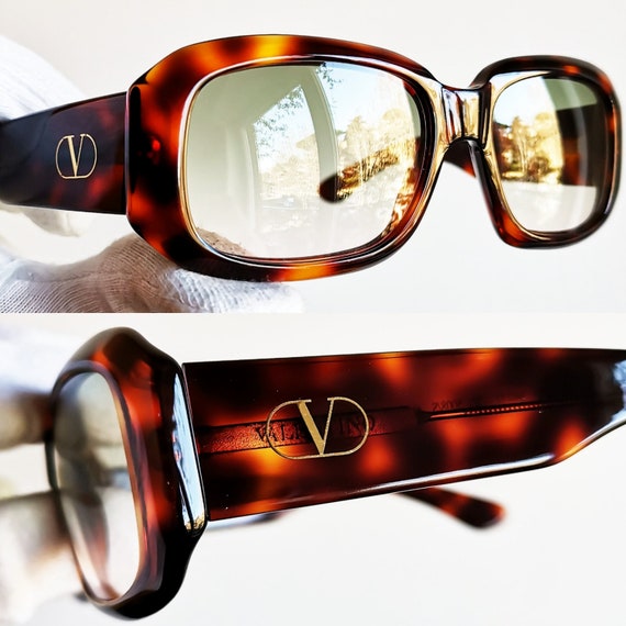 VALENTINO Vintage Sunglasses Rare Tortoise Brown Mask Square VALENTINO Vintage Sunglasses Rare Tortoise Brown Mask Square