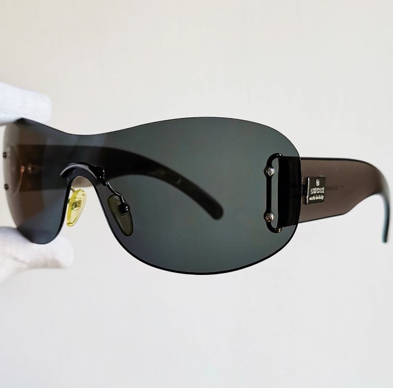 GUCCI vintage sunglasses rare gray silver clear m… - image 2