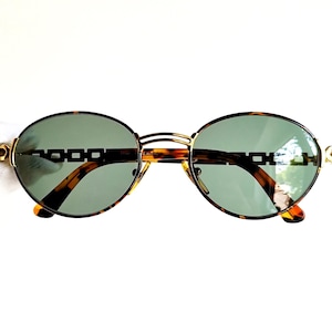 Lunettes de soleil vintage FENDI ovales rares en or VL7051 des années 90, monture ronde mod steampunk, Rihanna, designer Tupac Migos, nouvel objectif Rolex browline arm