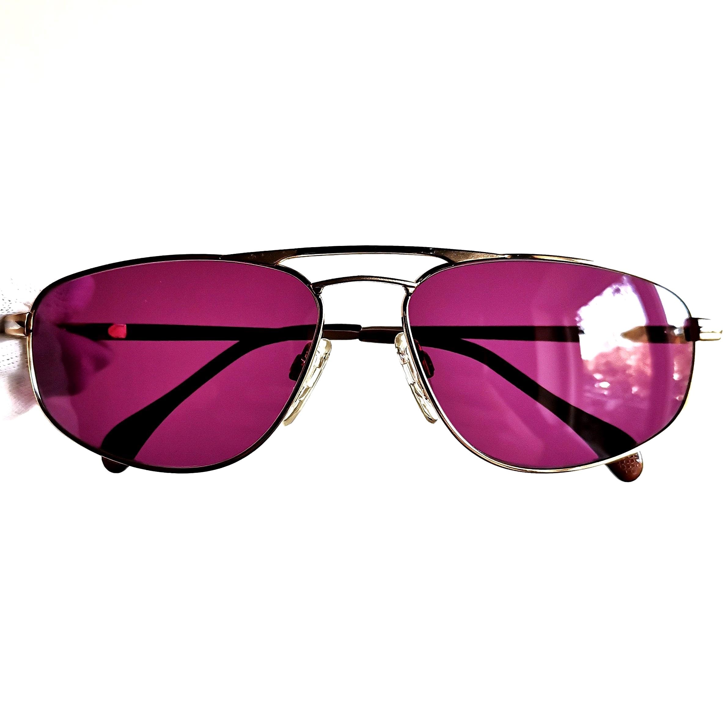 JAGUAR Vintage Aviator Sunglasses Titanium Pure Square Gold 