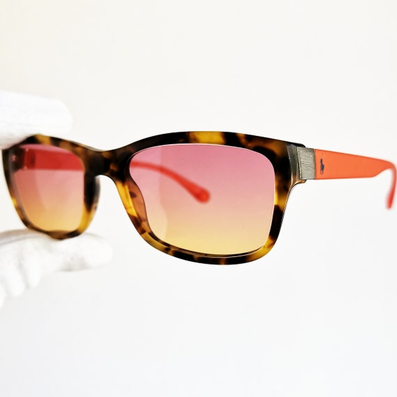 RALPH LAUREN Vintage Sunglasses Brown Orange Square  display picture 1