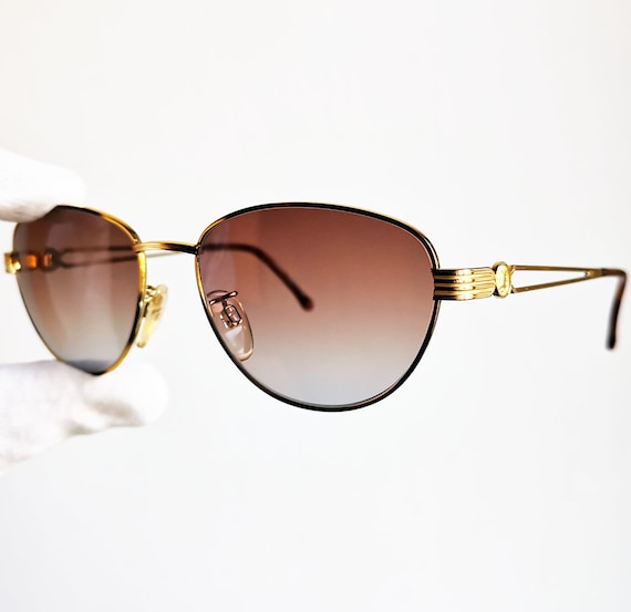 FENDI vintage sunglasses rare oval gold brown VL7011 … - Gem