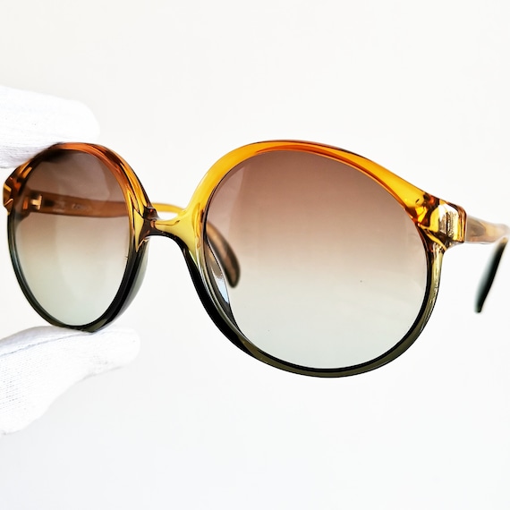 COBRA vintage sunglasses rare round oval green or… - image 2