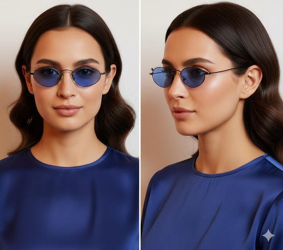 PALOMA PICASSO Vintage Sunglasses Oval Black 3718 Rhinestone 