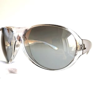 RALPH LAUREN vintage zonnebril helder wrap transparant oversized groot RL8002 frame Angelina Jolie jaren 90 y2k nieuwe Nos halve spiegellens Bella Hadid