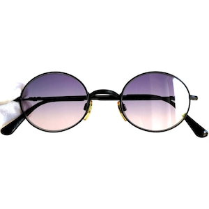ARMANI vintage sunglasses rare small round oval eagle steampunk giorgio emporio 012 frame  Rihanna Migos Bad Bunny new purple flat lens 90s