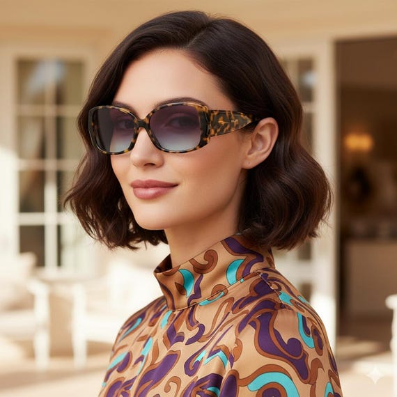 RALPH LAUREN Sunglasses Vintage Oversize Brown Gold Polo RA5086
