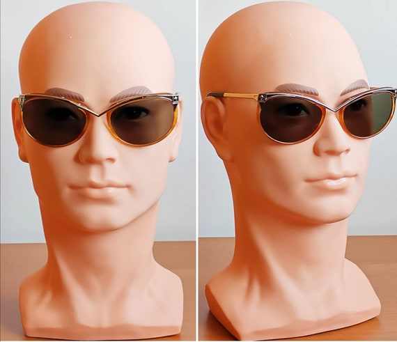 THIERRY MUGLER sunglasses cateye vintage gold plated … - Gem
