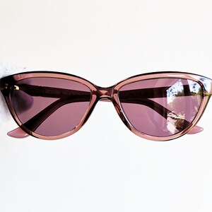 MOSCHINO vintage Sunglasses rare oval cateye diva butterfly rockabilly pink purple gold bow strass frame MO64802 peace Love new NOS 90s y2k