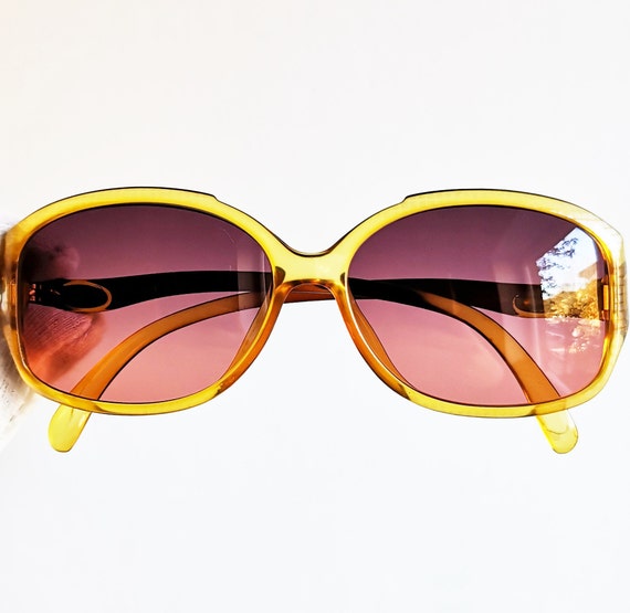 DIOR vintage sunglasses rare yellow red square ov… - image 2