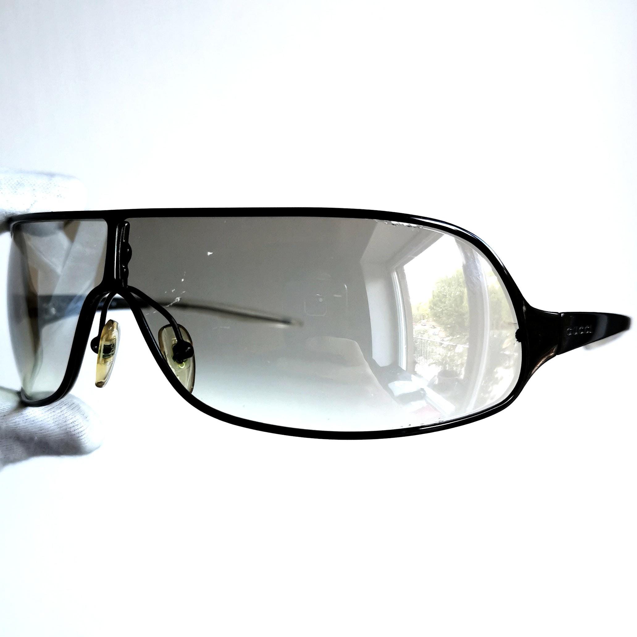 GUCCI Vintage Sunglasses Mask Silver Shield GG1661/S Wrap GUCCI Vintage Sunglasses Mask Silver Shield GG1661/S Wrap