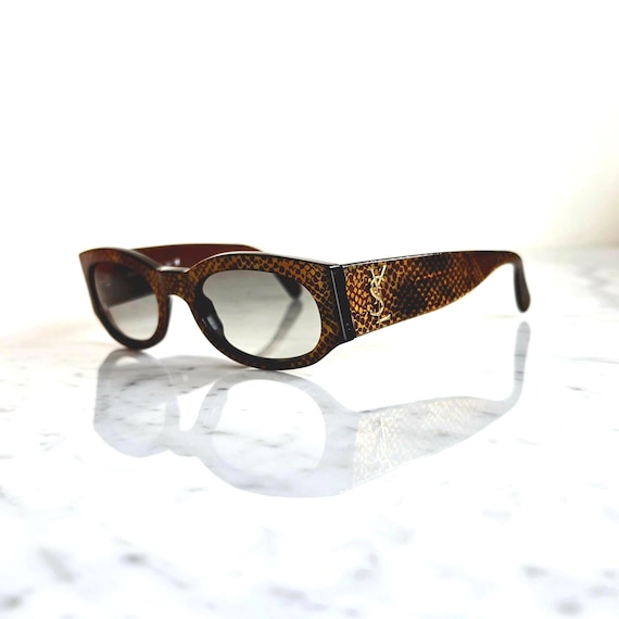 YVES SAINT LAURENT Vintage Sunglasses Ysl 6545 Frame Snakeskin