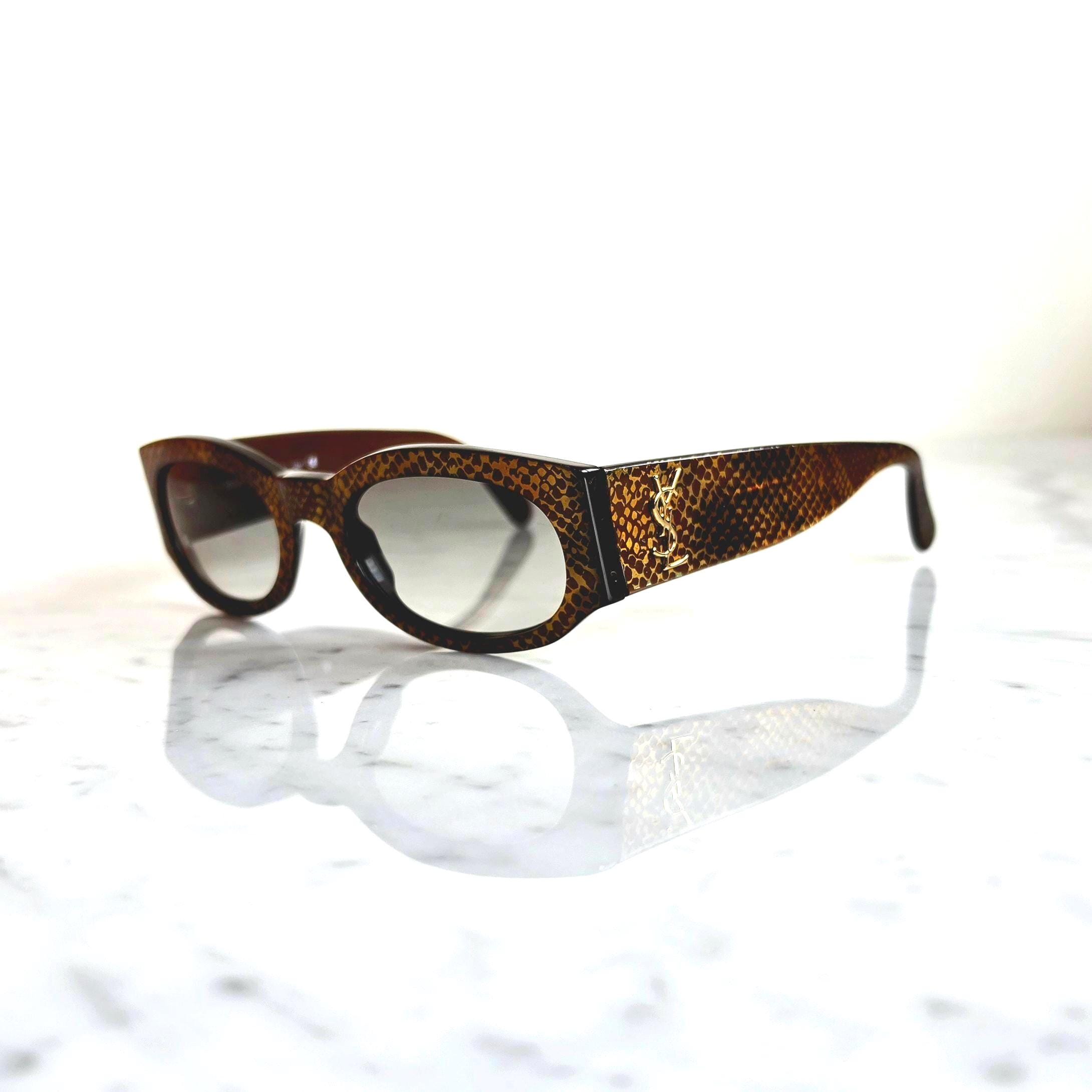 YVES SAINT LAURENT Vintage Sunglasses Ysl 6545 Frame Snakeskin