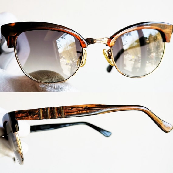 PERSOL RATTI vintage sunglasses rare Gold Plated f