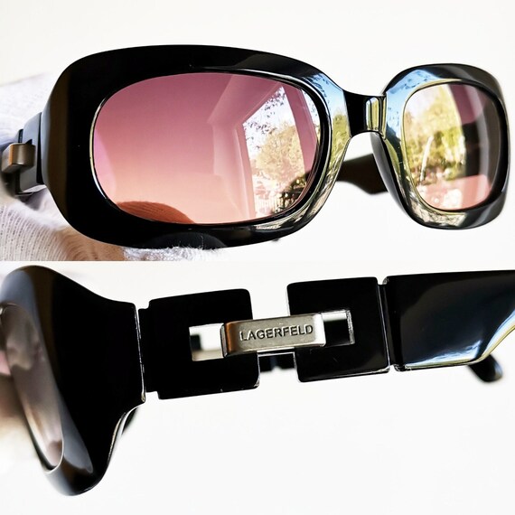 KARL LAGERFELD vintage sunglasses rare oval squar… - image 1