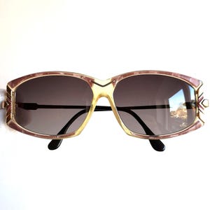 Occhiali da sole vintage CAZAL, montatura ovale squadrata, stile aviatore, trasparenti oro rosa 194, Migos, Lady Gaga, lenti grigie, stile festival anni '80 e '90, Burning Man.