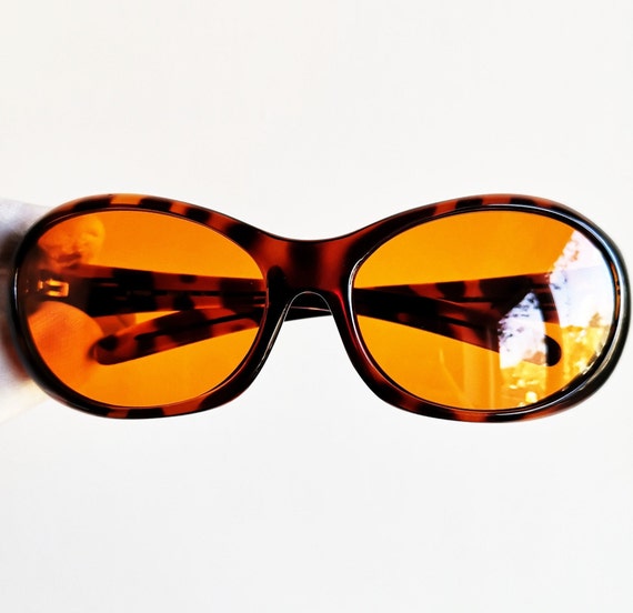 FENDI vintage Sunglasses rare oval mask tortoise … - image 2