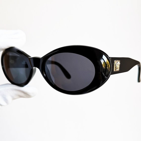 VERSACE vintage sunglasses rare 475/E black silve… - image 2