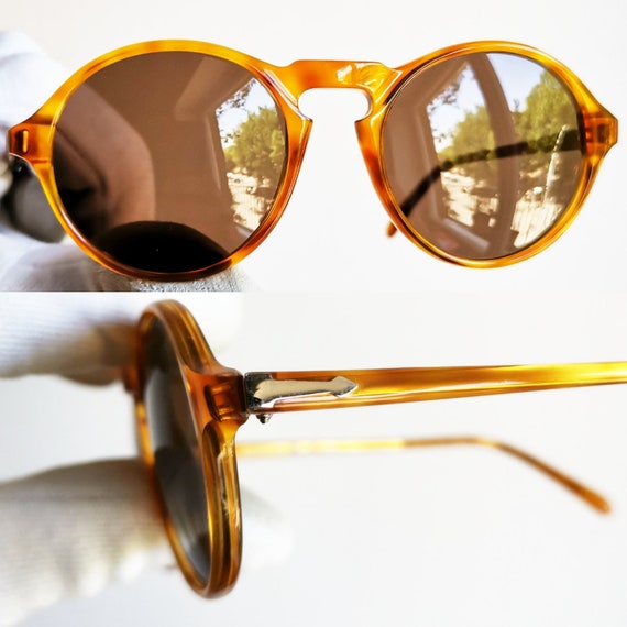 PERSOL RATTI Vintage Sunglasses Rare Round Tortoise Brown 09171 Small Frame Classic Pantos Key Bridge Silver New NOS 60s 70s 80s Johnny Depp Etsy UK