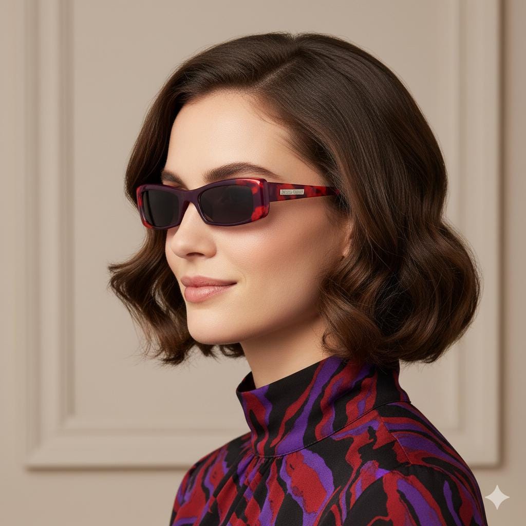 VIVIENNE WESTWOOD Vintage Sunglasses Purple Red Lipstick Mark