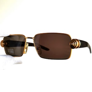 FERRE vintage Sunglasses rectangular oval gold brown Gianfranco GFF 268/S designer Migos Rihanna Lady Gaga Bella Hadid 90s y2k frame new NOS
