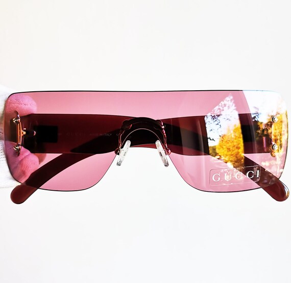 GUCCI vintage sunglasses rare purple pink clear ma