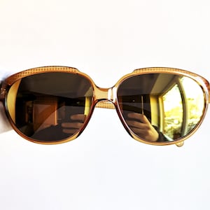 DIOR vintage sunglasses rare oval clear orange gold wrap mask Christian 2203 Rihanna Migos designer frame new yellow mirror lens NOS 80s 90s