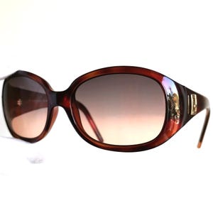 FENDI occhiali da sole vintage tartaruga marrone oro ovale maschera squadrata avvolgente FS5077 montatura Lady Gaga Kylie Jenner Rihanna nuovo viola lenti rosa anni 90 y2k