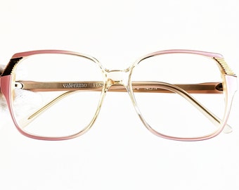 VALENTINO vintage eyewear PINK gold rare eyeglasses Sunglasses square diva Rihanna Lady Gaga Madonna cateye butterfly mod frame new NOS 80s