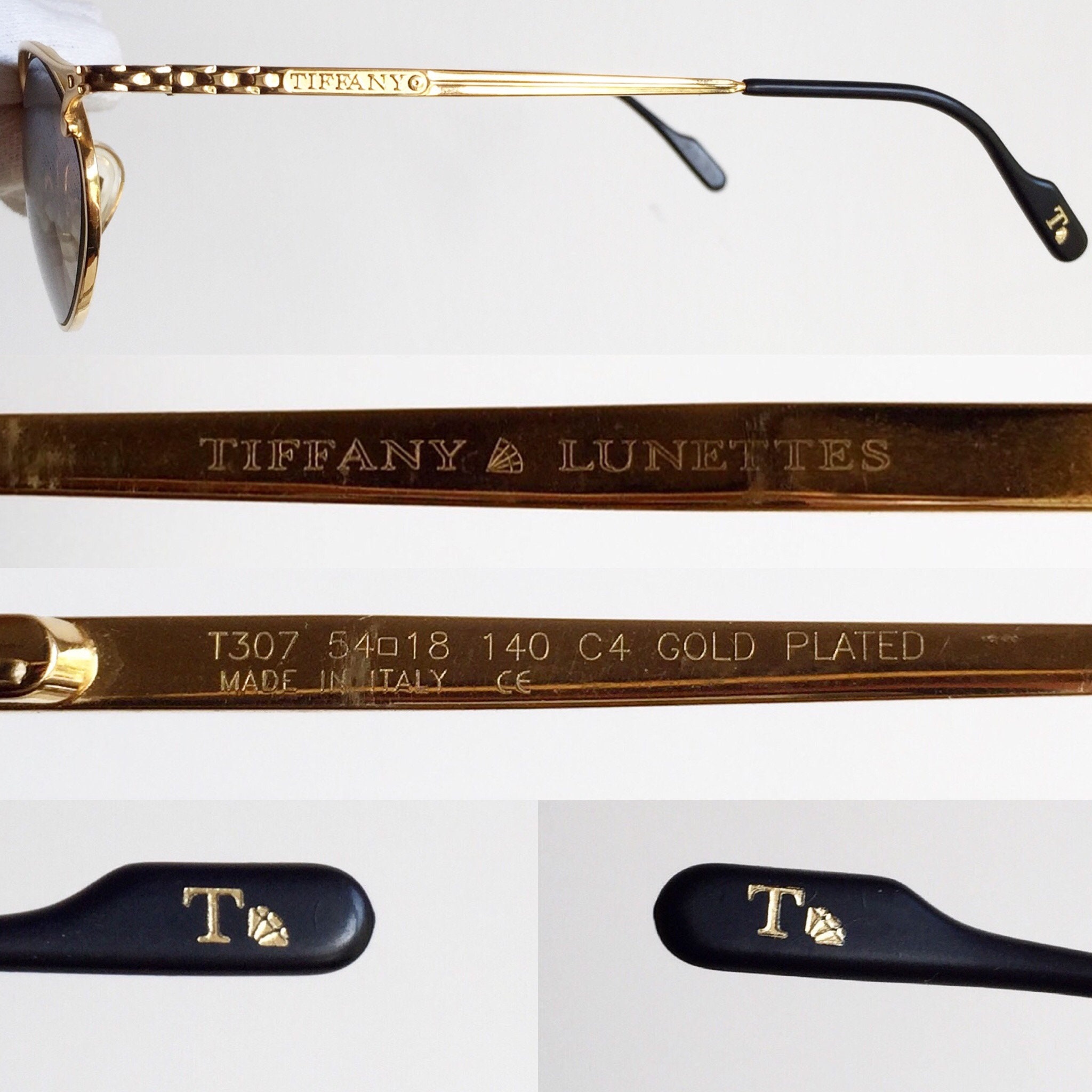 TIFFANY 23K Gold Plated Vintage Sunglasses Rare Filled Frame TIFFANY 23K Gold Plated Vintage Sunglasses Rare Filled Frame