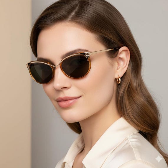 THIERRY MUGLER sunglasses cateye vintage gold plated … - Gem display picture 1